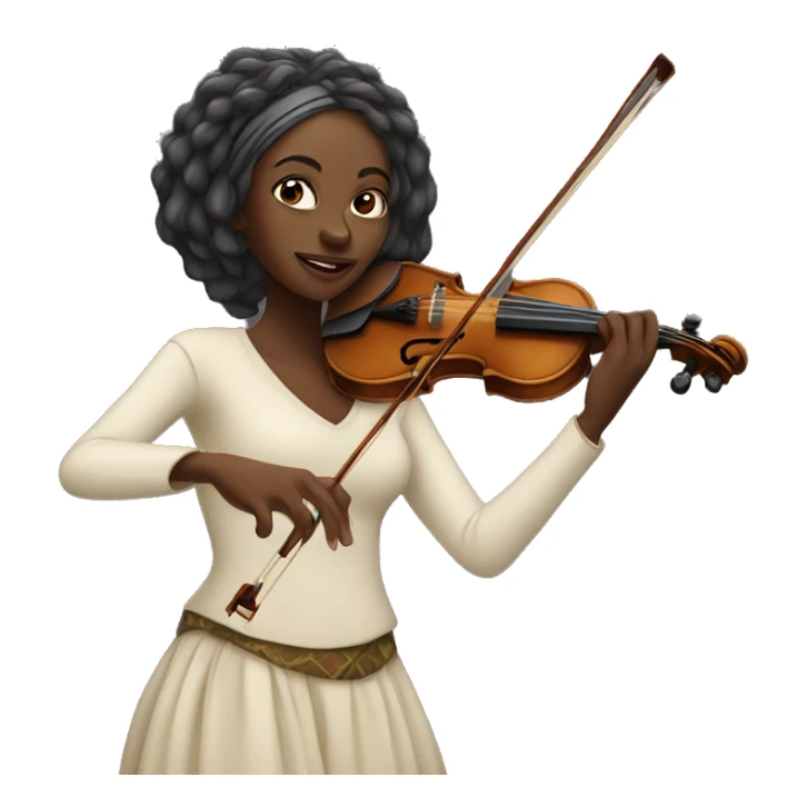 African Woman playing violin sticker