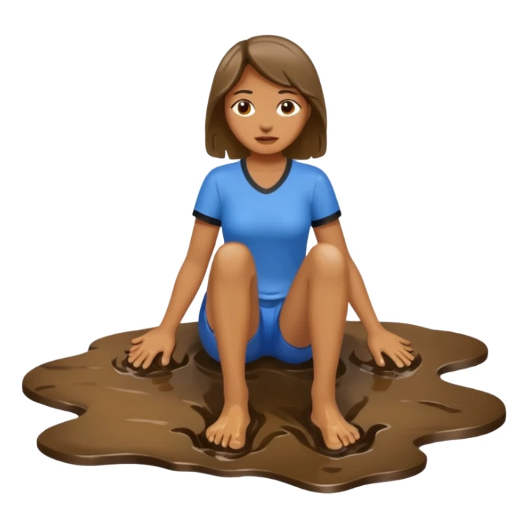 wet and muddy feet of a woman sticker
