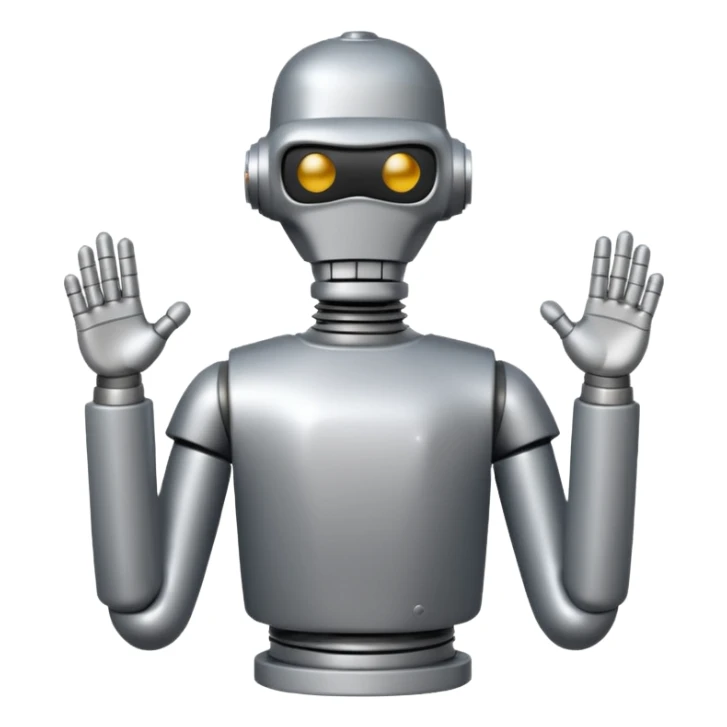 Bender looking at the camera from back, wearing a t-shirt sticker