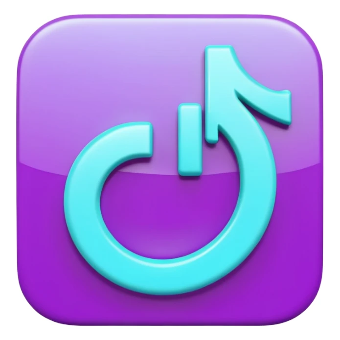 Purple and Cian Symbol of TikTok app sticker