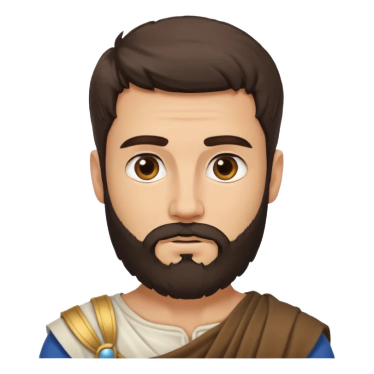 white ancient greek young man with beard sticker