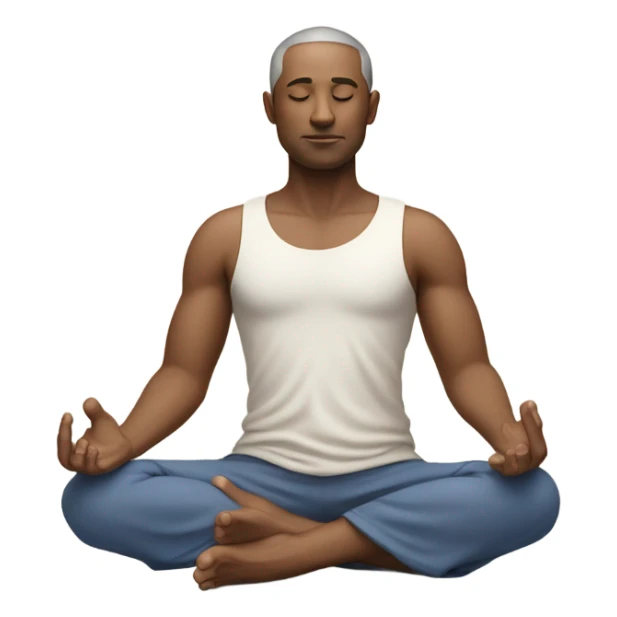 A man in the lotus pose practicing yoga, exuding tranquility and focus. sticker