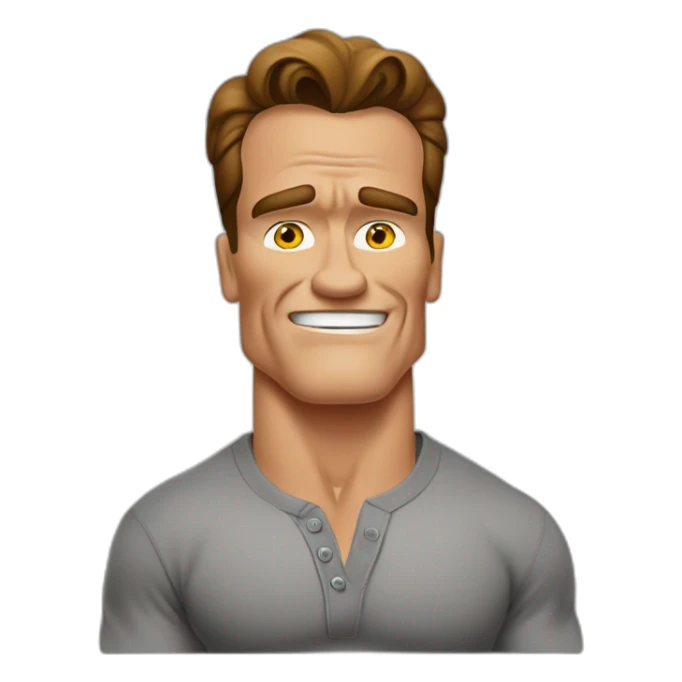 arnold schwarzenegger cartoon wearing henley sticker