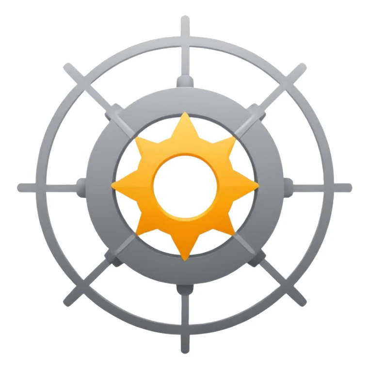 simple hub with a central dot and a few short lines radiating out representing a Hub sticker