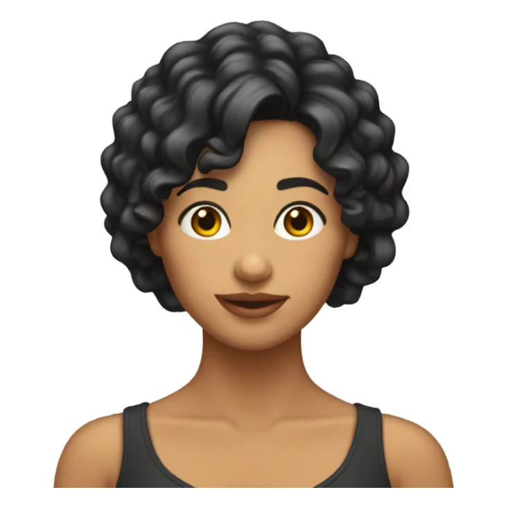 Chica morena con cabello rizado  sticker