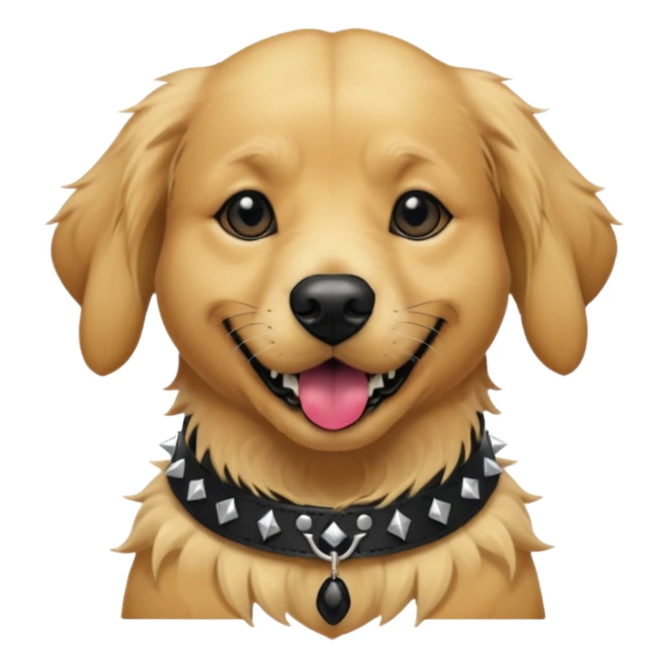golden retriever dog wearing goth accessories sticker
