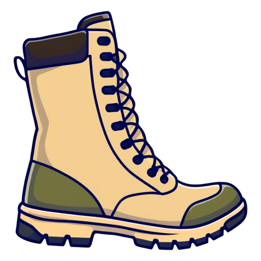 military beige hiking boots sticker