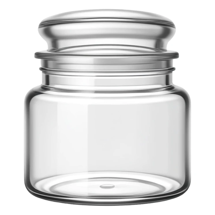 empty cosmetic jar icon with the lid off, showing it's used up sticker