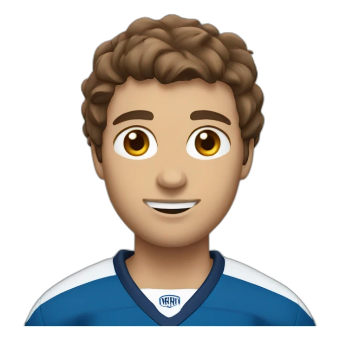 Ice hockey player with brown hair sticker
