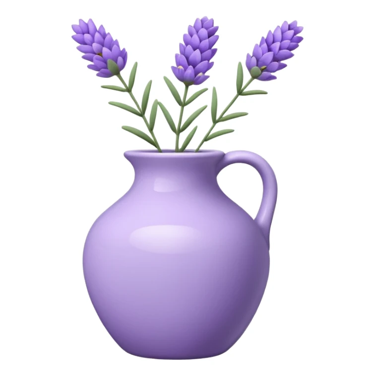 A small white vase holding one lavender flower. sticker