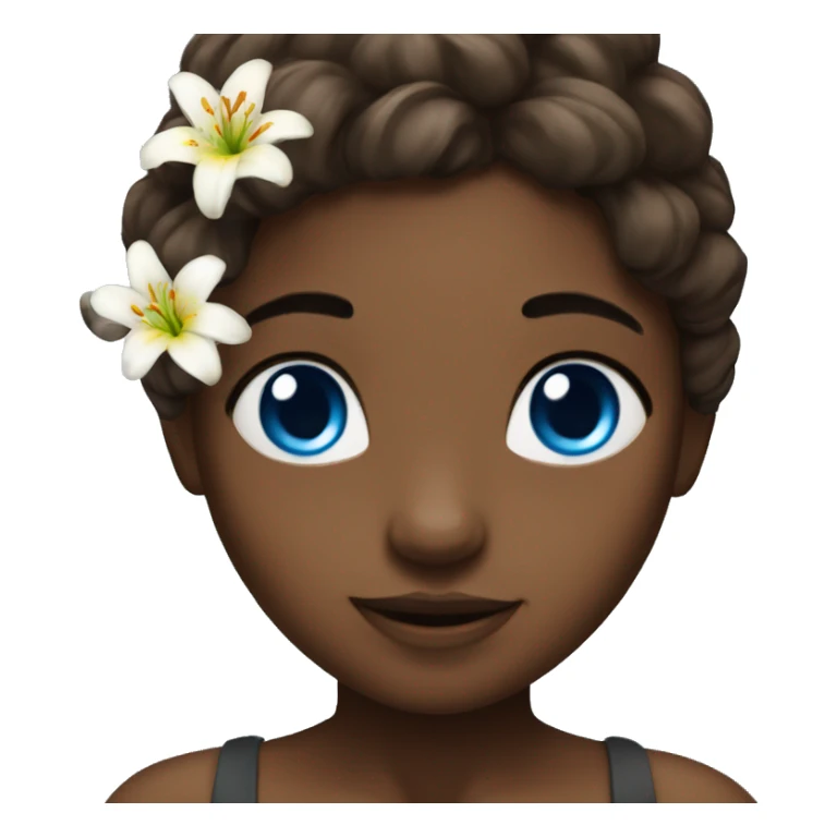 lilies fairy with brown skin and blue eyes sticker