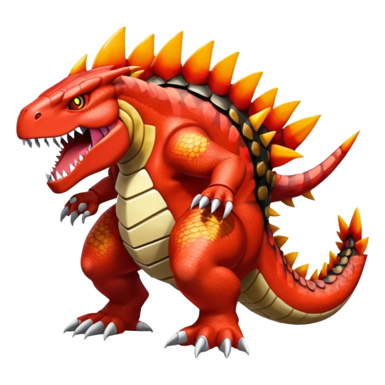 Shiny Exotic Colorful Groudon-Fakémon-hybrid-creature (full body)  sticker