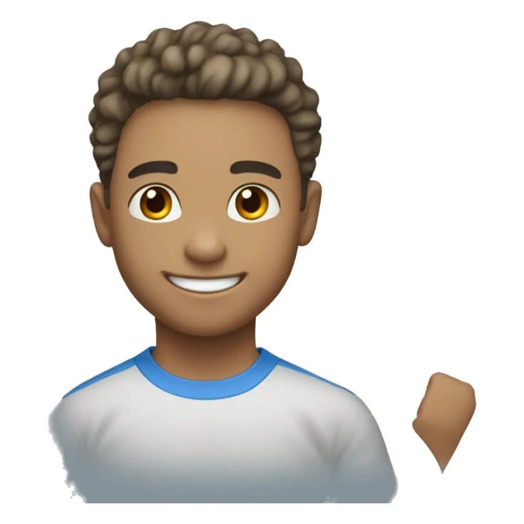 fit smiling light skin boy in blue sticker