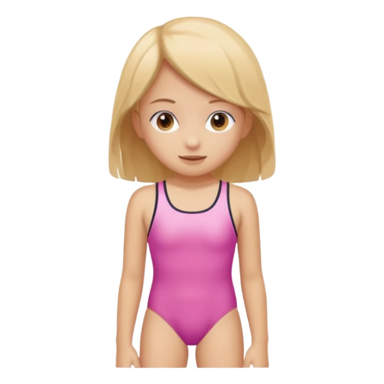 A girl wearing a school swimsuit sticker