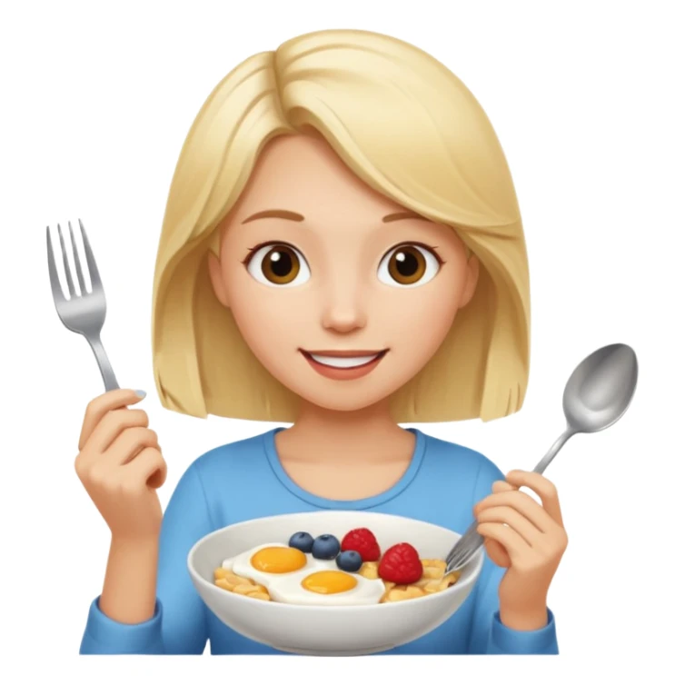 haz una chica rubia desayunando sticker