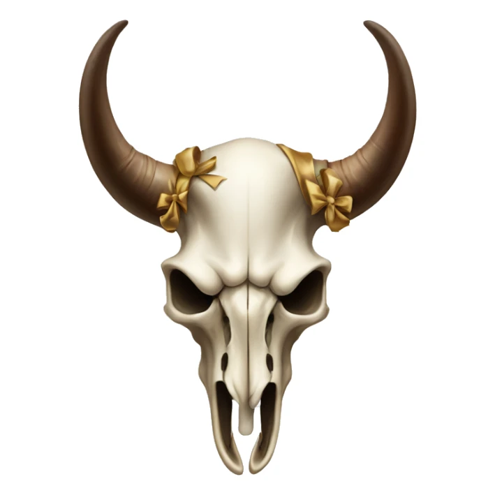 homoyoyo long horn skull with bows sticker