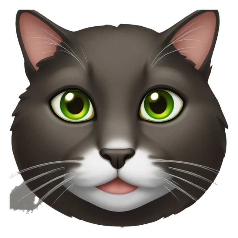 Dark brown Tuxedo cat with green eyes sticker