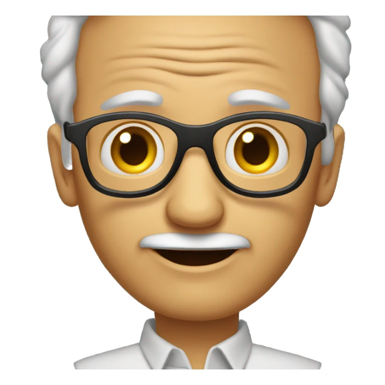 Abuelo con pelo cano , cejas oscuras ,  lentes negros , sticker