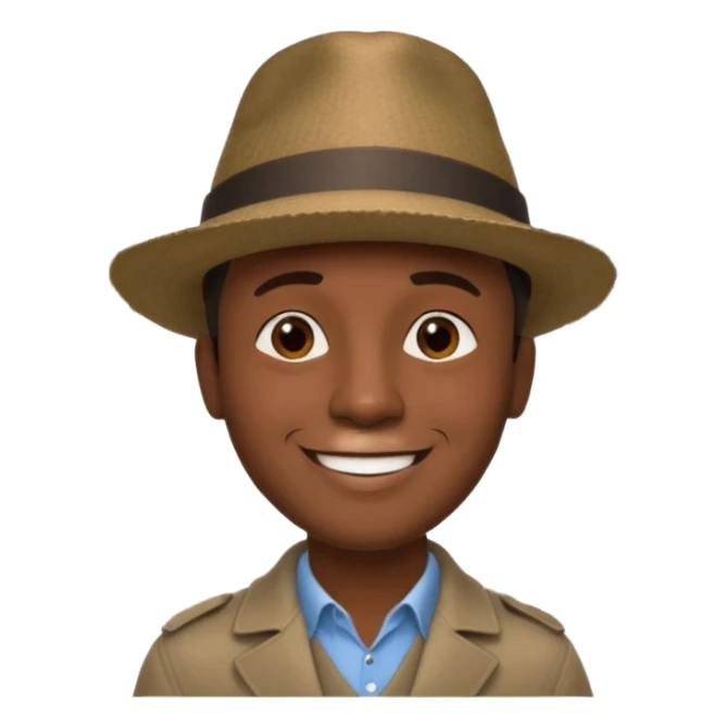 Homme. Créole réunionnais avec chapeau Tour Eiffel  sticker