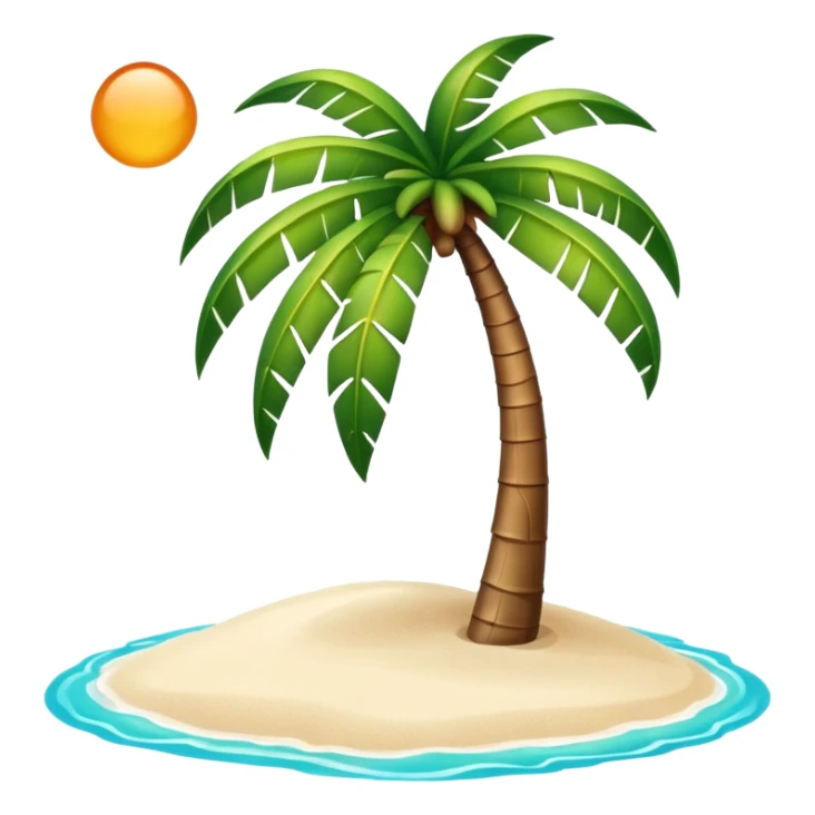 create me an emoji with a background of a palm tree and an island  sticker