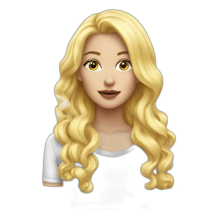 Sexy blonde girl smoke sticker