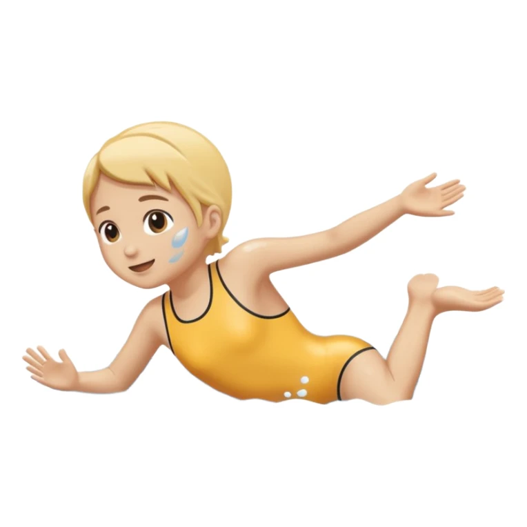 swimming side view in the water lake, with water. sticker