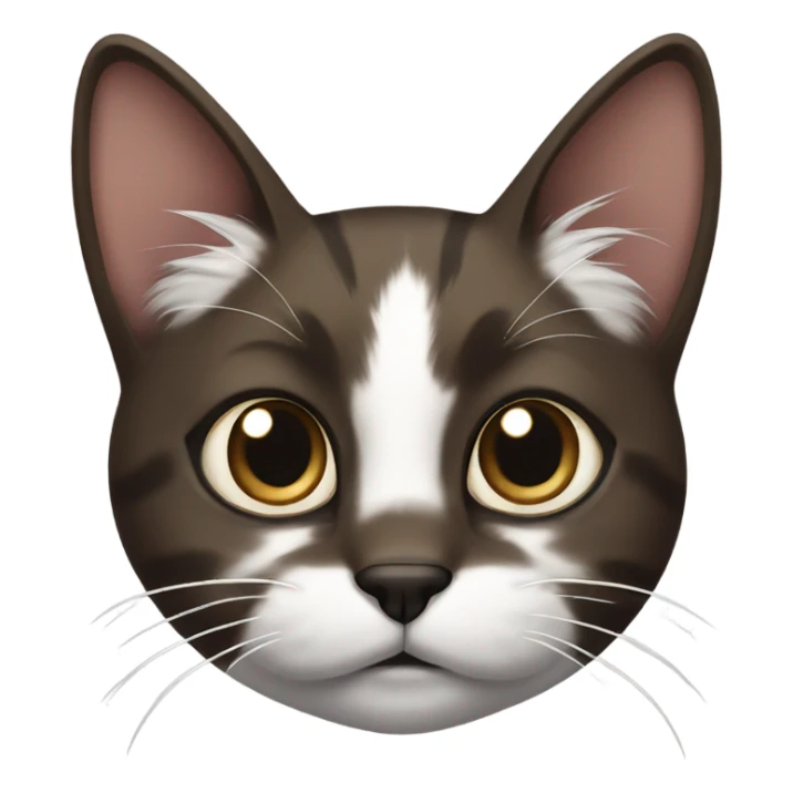 dark brown and white Cat with black spot near the nose sticker