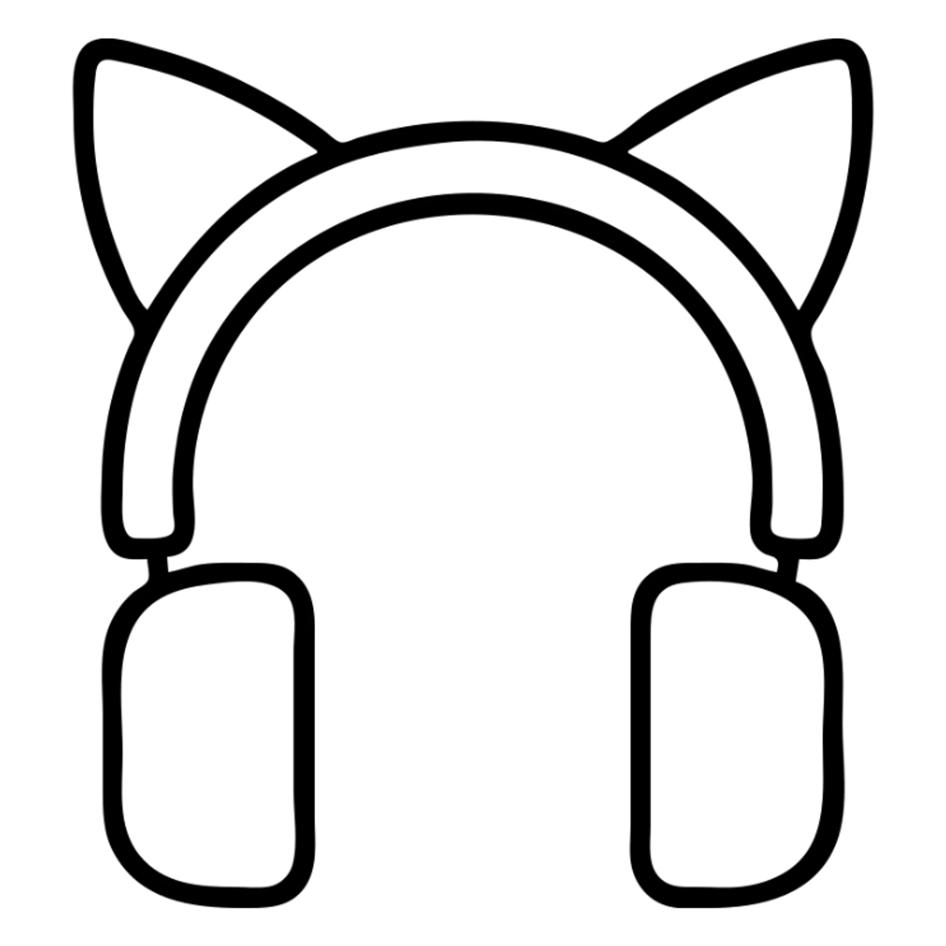 headphones with cat ears, minimalistic icon sticker