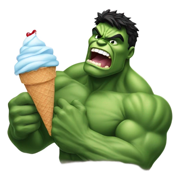 hulk eating an ice cream cone sticker