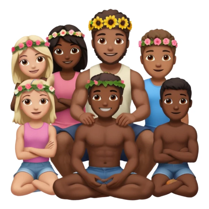 Hunky black men standing around one sitting white girl sticker