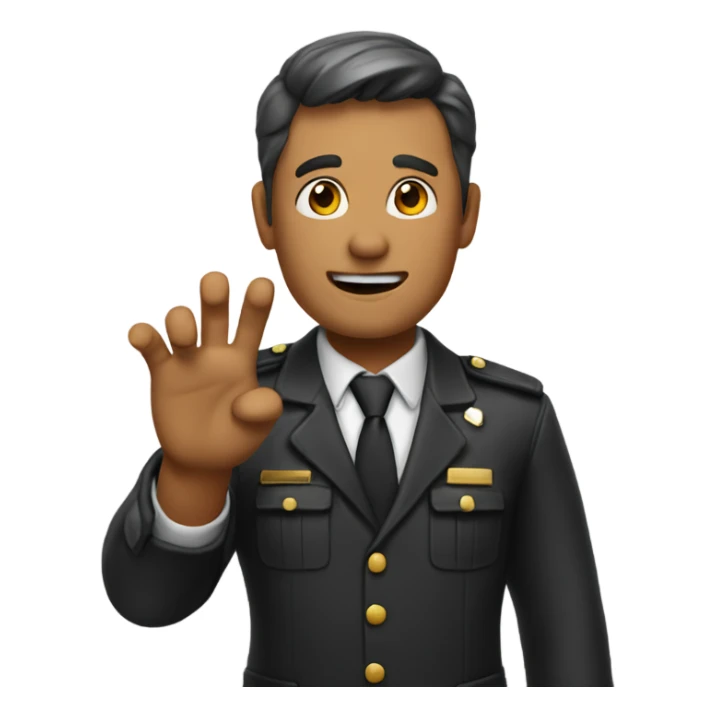 A male director emoji giving instructions with his hand. sticker