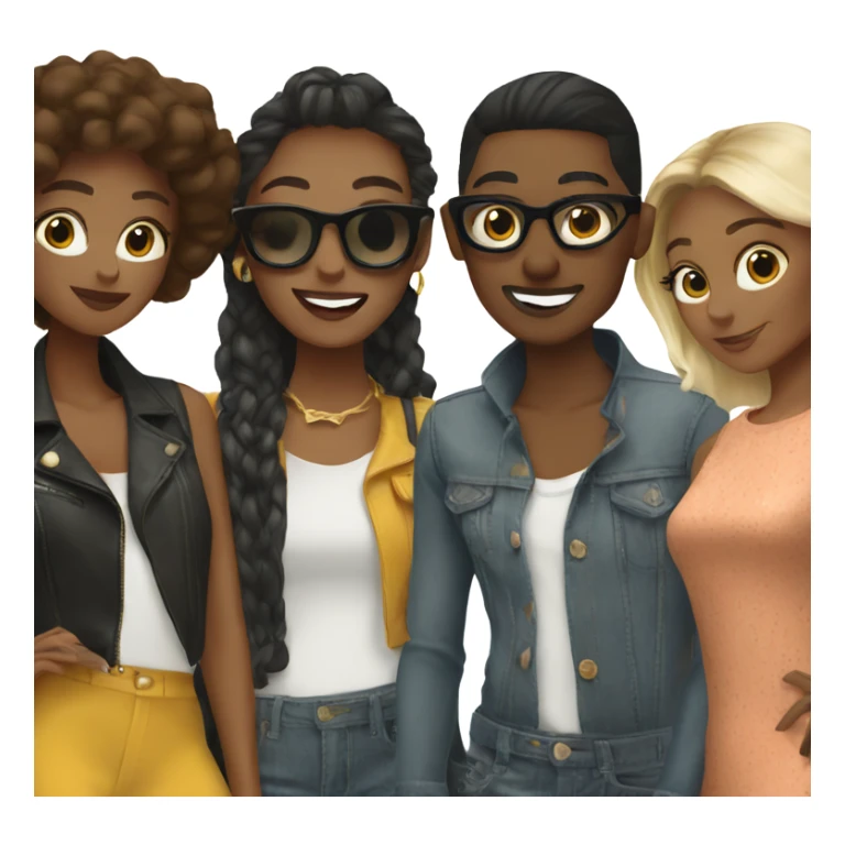 selfie of fashionable friends sticker