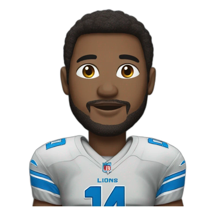 Detroit Lions football player wearing number 14 sticker