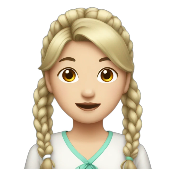 asian girl with pigtails sticker