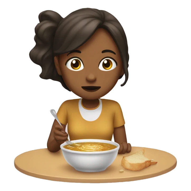 Girl eat onion soup  sticker