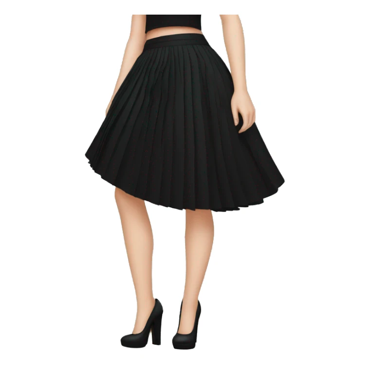 White girl high heels black pleated skirt sticker