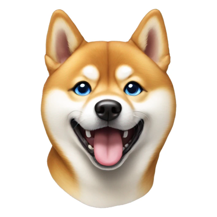 playful shiba inu tongue out blue eyes sticker