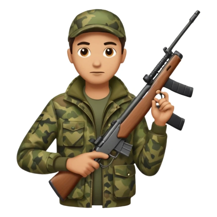 male hunter, standing, confident stance sticker