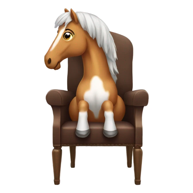 horse sitting in a chair sticker