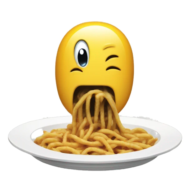 Vacuum sucking in food from a plate sticker