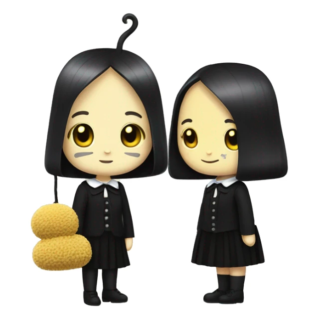 Wednesday Addams Meets Pompom Purin sticker