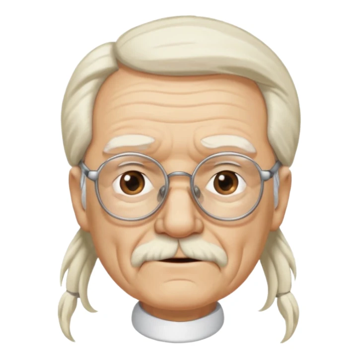 Old man with glasses and long white pony tail sticker