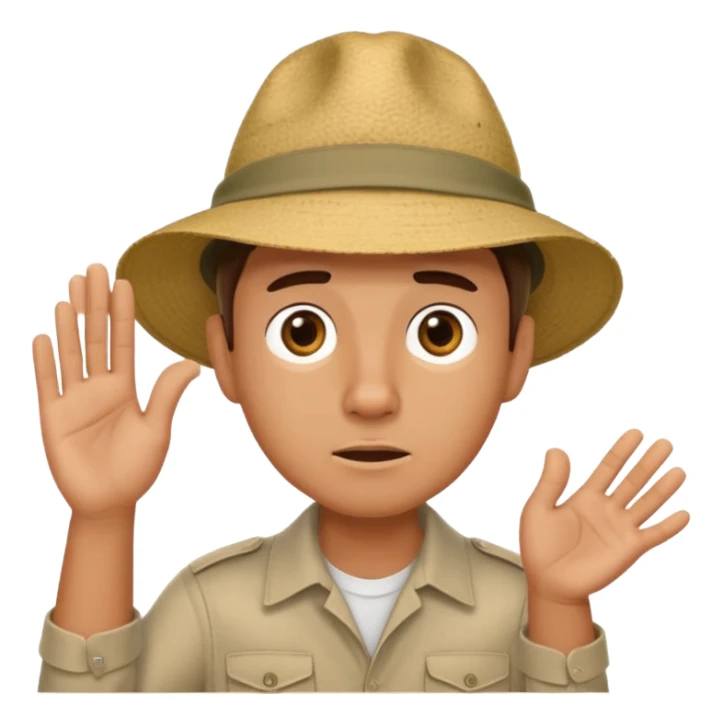 A photorealistic tourist is confused and scratching his head. There are 3 different paths ahead. sticker