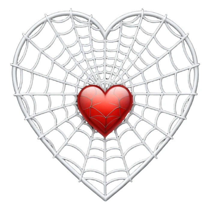 An heart emoji made up of SPIDER web sticker