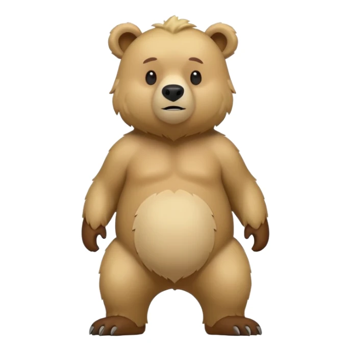 flat toon style blonde grizzly bear full body icon sticker