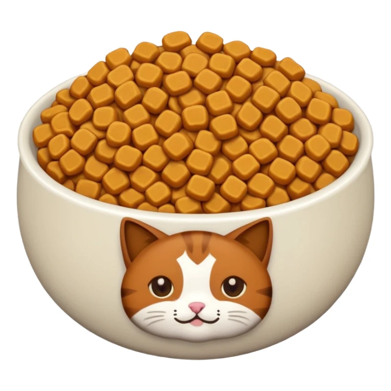 a bowl of brown cat kibbles sticker