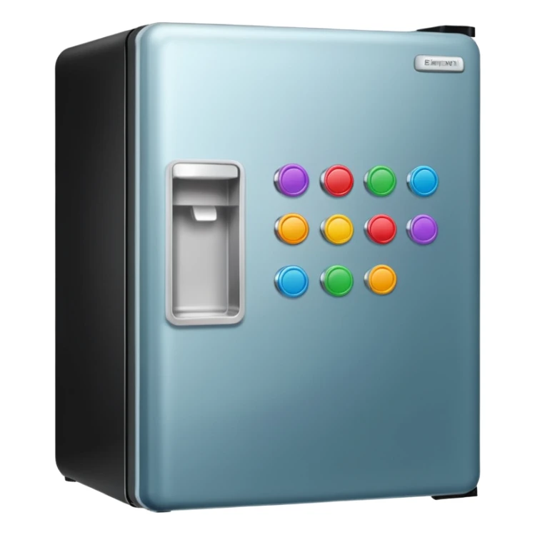 fridge with lots of magnets sticker