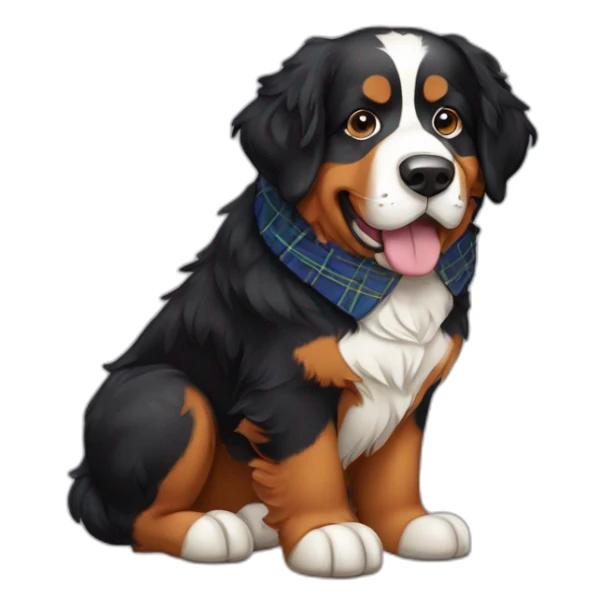 Bernese mountain dog with a scottish kilt sticker