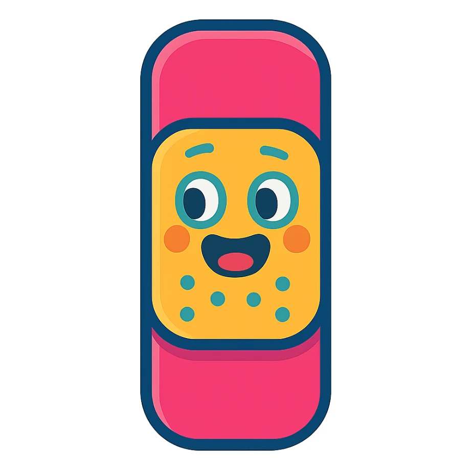 cheerful bandage with bright colors, vibrant toon style sticker