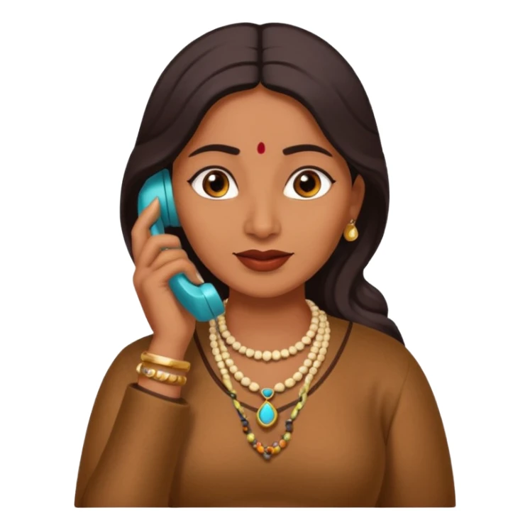 generate an indian aunty talking on the call sticker